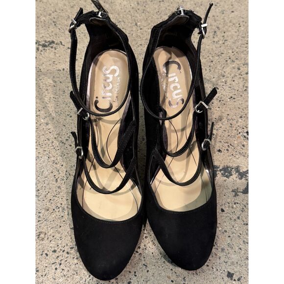 Circus by Sam Edelman Black Suede Strappy Mary Jane Heels – Size - Picture 2 of 5
